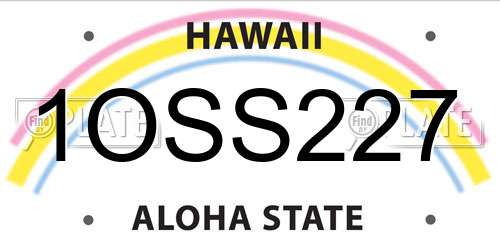 1OSS227 Hawaii License Plate