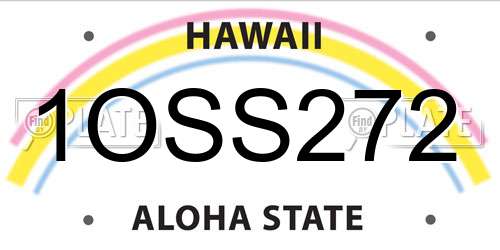 1OSS272 Hawaii License Plate