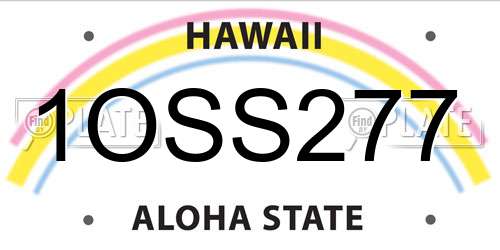 1OSS277 Hawaii License Plate