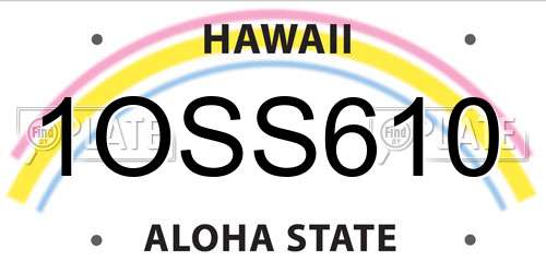 1OSS610 Hawaii License Plate