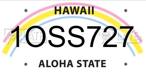1OSS727 Hawaii License Plate