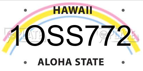 1OSS772 Hawaii License Plate