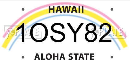 1OSY82 Hawaii License Plate