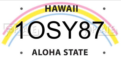 1OSY87 Hawaii License Plate