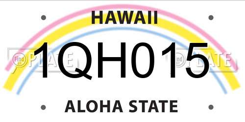 1QH015 Hawaii License Plate