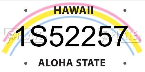 1S52257 Hawaii License Plate