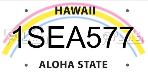 1SEA577 Hawaii License Plate