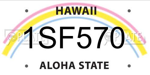 1SF570 Hawaii License Plate
