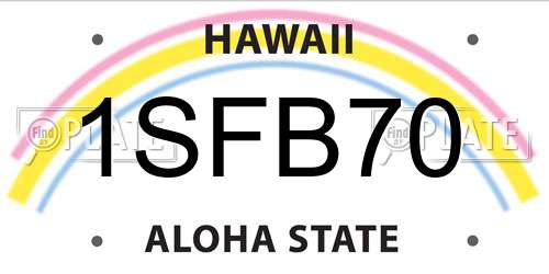 1SFB70 Hawaii License Plate