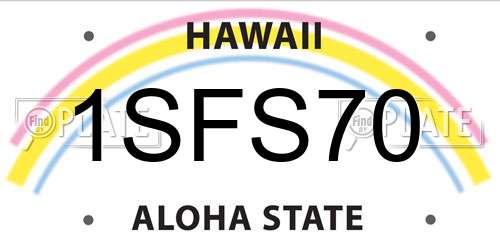 1SFS70 Hawaii License Plate