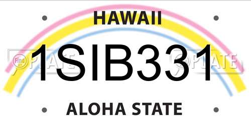 1SIB331 Hawaii License Plate