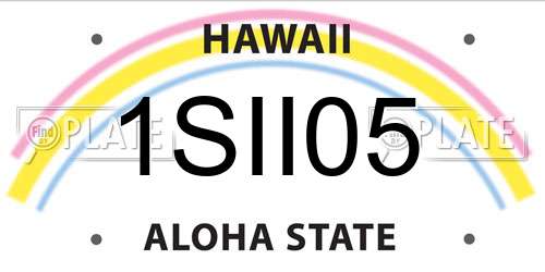 1SII05 Hawaii License Plate