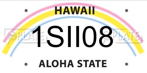1SII08 Hawaii License Plate