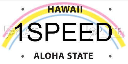 1SPEED Hawaii License Plate