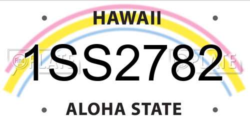 1SS2782 Hawaii License Plate
