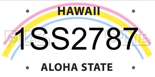 1SS2787 Hawaii License Plate