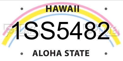 1SS5482 Hawaii License Plate