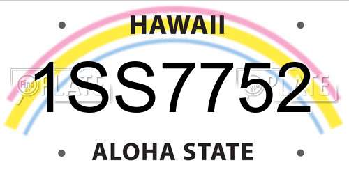 1SS7752 Hawaii License Plate