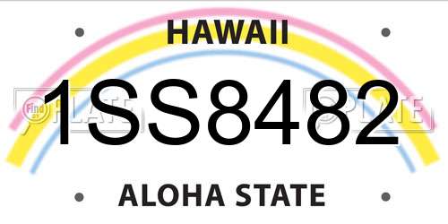 1SS8482 Hawaii License Plate