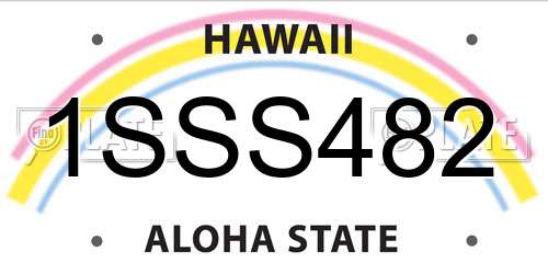 1SSS482 Hawaii License Plate