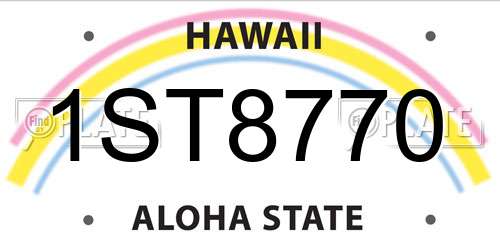 1ST8770 Hawaii License Plate