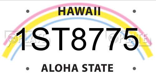 1ST8775 Hawaii License Plate