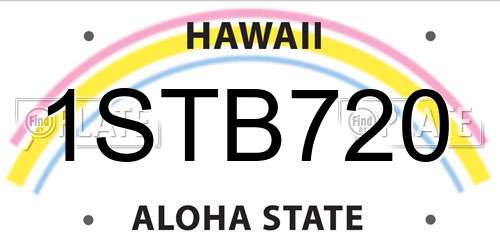 1STB720 Hawaii License Plate