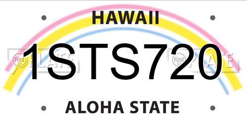 1STS720 Hawaii License Plate