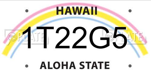 1T22G5 Hawaii License Plate