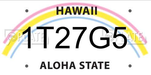 1T27G5 Hawaii License Plate