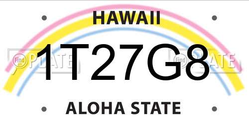 1T27G8 Hawaii License Plate