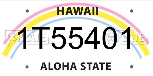 1T55401 Hawaii License Plate