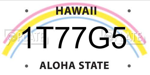 1T77G5 Hawaii License Plate