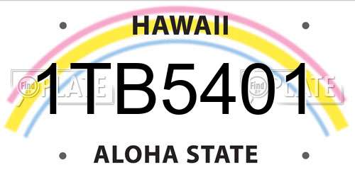 1TB5401 Hawaii License Plate