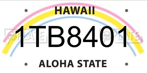 1TB8401 Hawaii License Plate