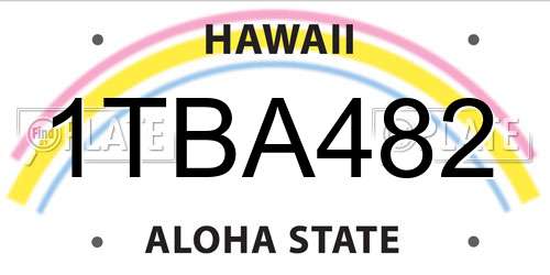 1TBA482 Hawaii License Plate