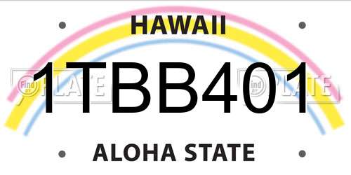 1TBB401 Hawaii License Plate