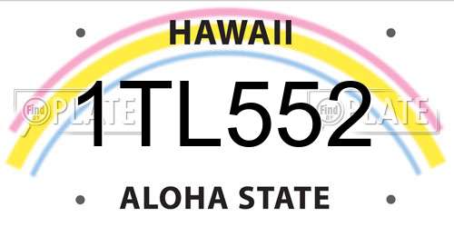 1TL552 Hawaii License Plate