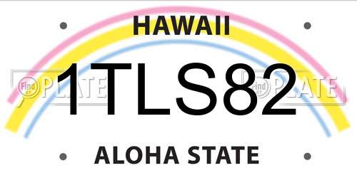 1TLS82 Hawaii License Plate
