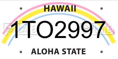 1TO2997 Hawaii License Plate