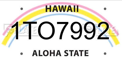 1TO7992 Hawaii License Plate