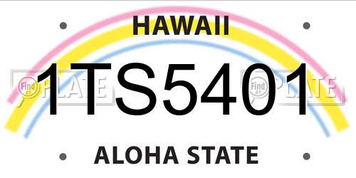 1TS5401 Hawaii License Plate