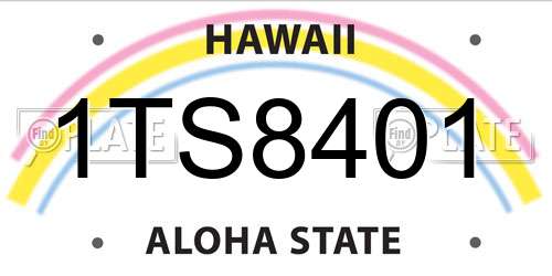 1TS8401 Hawaii License Plate