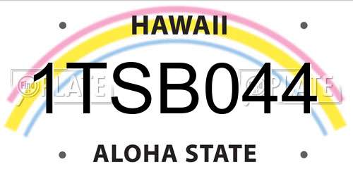1TSB044 Hawaii License Plate