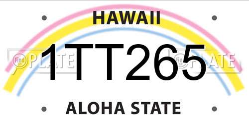 1TT265 Hawaii License Plate