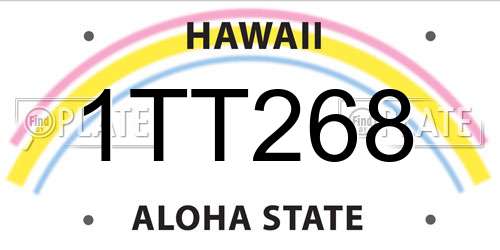 1TT268 Hawaii License Plate