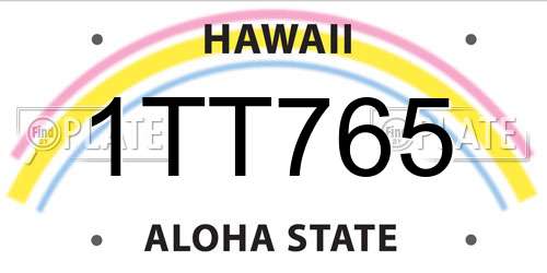 1TT765 Hawaii License Plate
