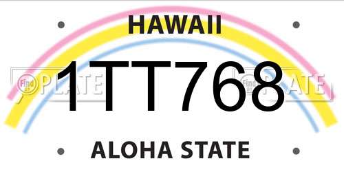 1TT768 Hawaii License Plate