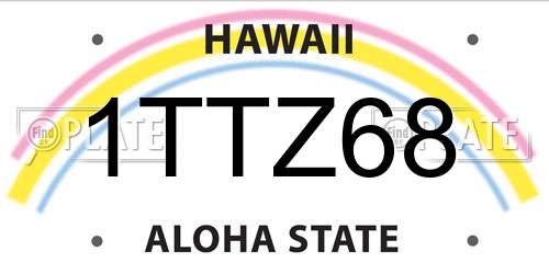 1TTZ68 Hawaii License Plate