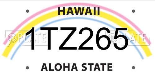 1TZ265 Hawaii License Plate